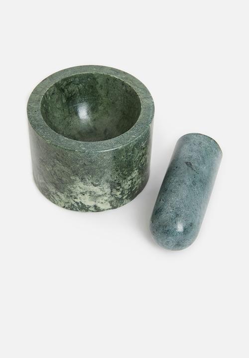 Sixth Floor - Marble pestle & mortar-green