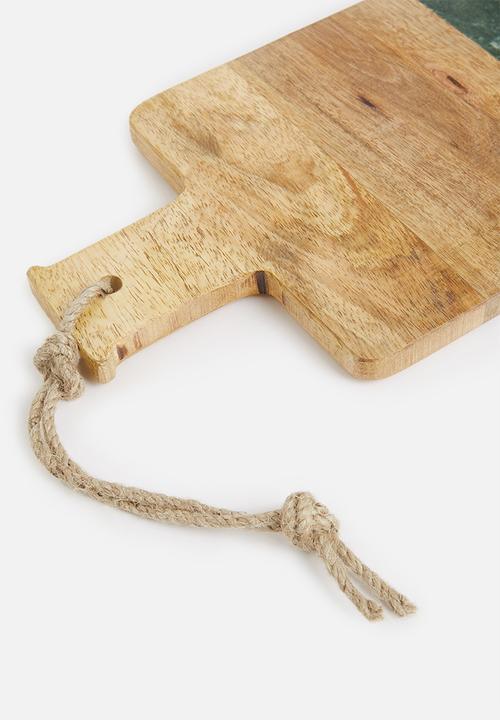 Sixth Floor - Marble and wood chopping board-green