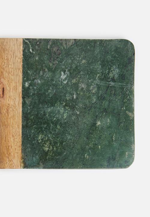 Sixth Floor - Marble and wood chopping board-green