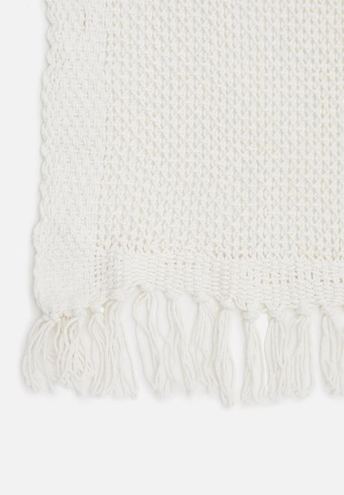 H&S - Loose knit throw - white