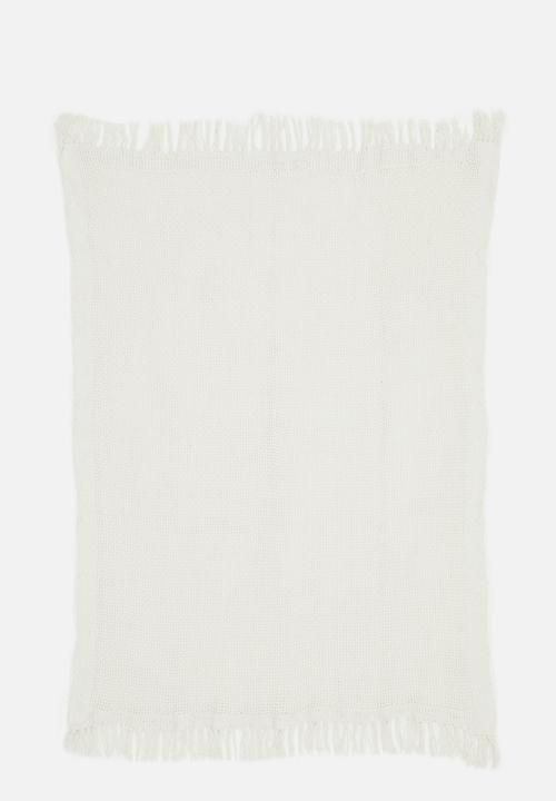 H&S - Loose knit throw - white