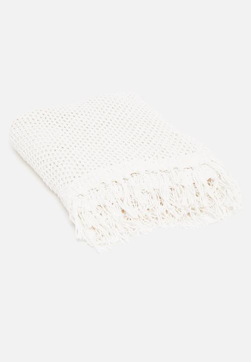 H&S - Loose knit throw - white