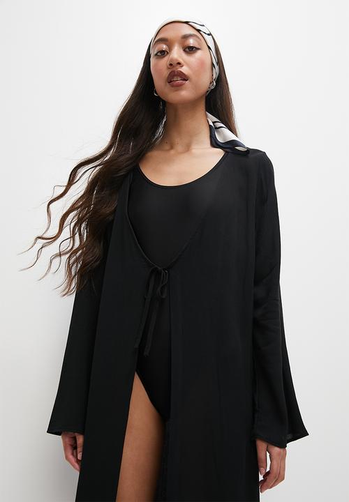 Superbalist - Tie detail cover up - black
