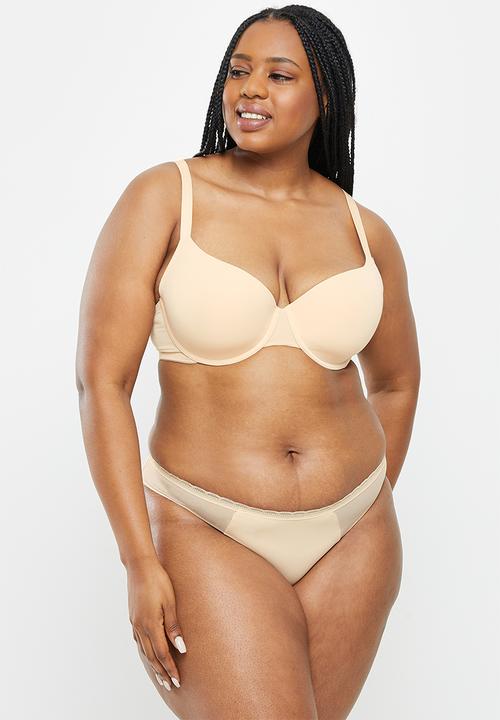 DORINA - Plus 2 pack jana light padded demi bra - brown & beige