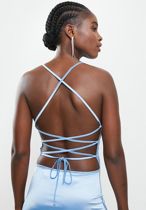 dailyfriday - Mini satin dress - light blue