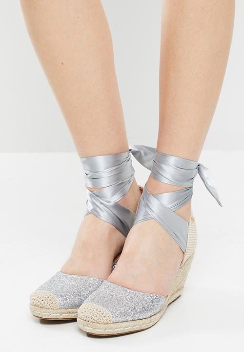 Miss Black - Jojo4 espadrille wedge heel - silver
