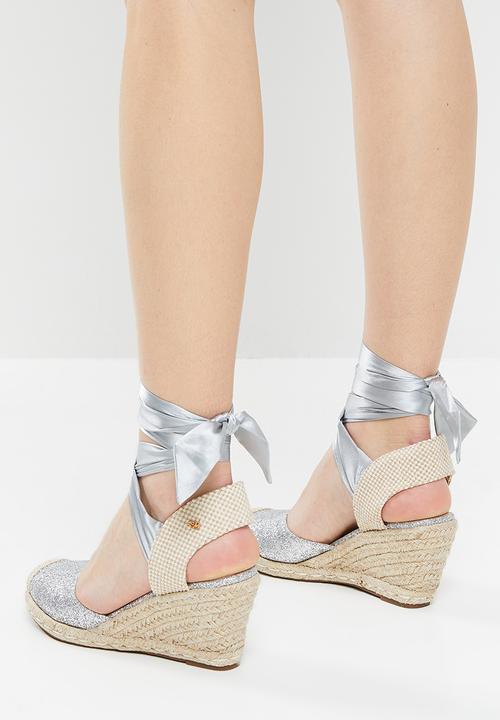 Miss Black - Jojo4 espadrille wedge heel - silver