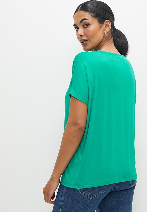 edit - Basic knit shell tee - jade