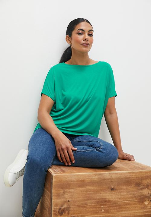 edit - Basic knit shell tee - jade