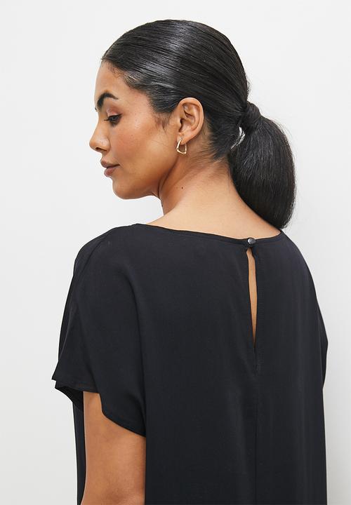 edit - Grown on smart woven tunic - black