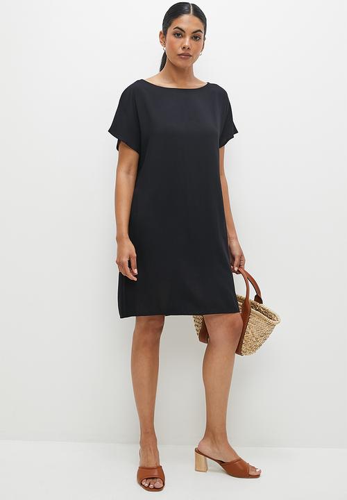 edit - Grown on smart woven tunic - black