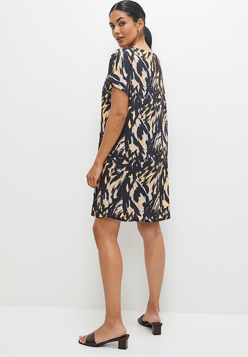 edit - Grown on smart woven tunic - ethnic brushstrokes