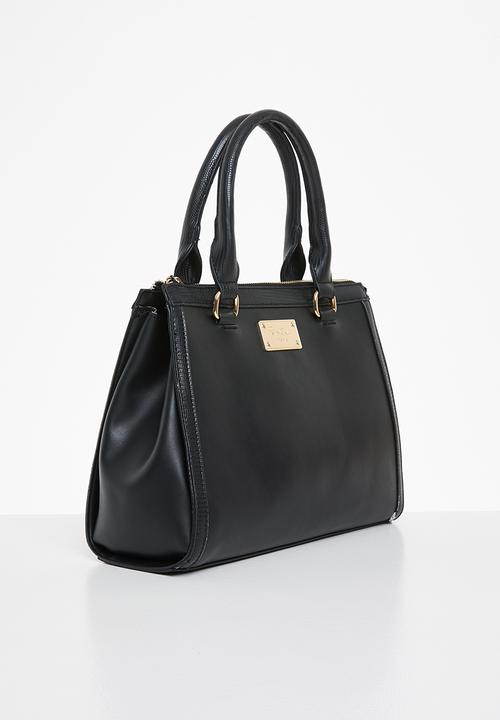 Pierre Cardin - Londi textured trim midi satchel - black snake