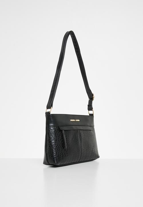 Pierre Cardin - Felicia croc panel crossbody - black