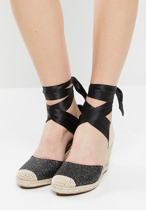 Miss Black - Jojo4 espadrille wedge heel - black