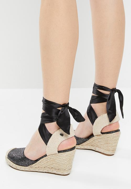 Miss Black - Jojo4 espadrille wedge heel - black
