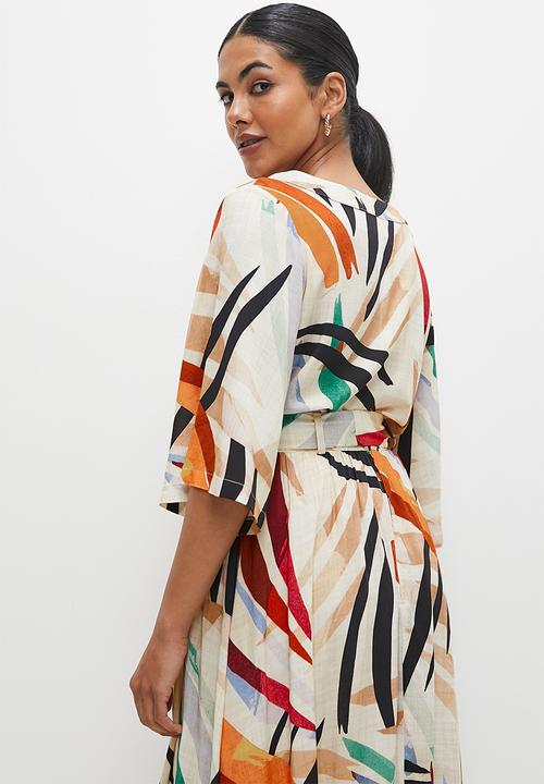 edit - Femme elbow sleeve shell - multi brushstrokes