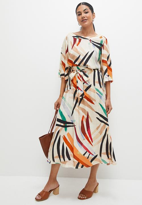 edit - Femme elbow sleeve shell - multi brushstrokes