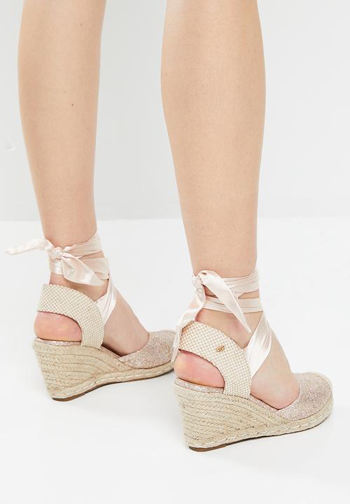 Miss Black - Jojo4 espadrille wedge heel - rose gold