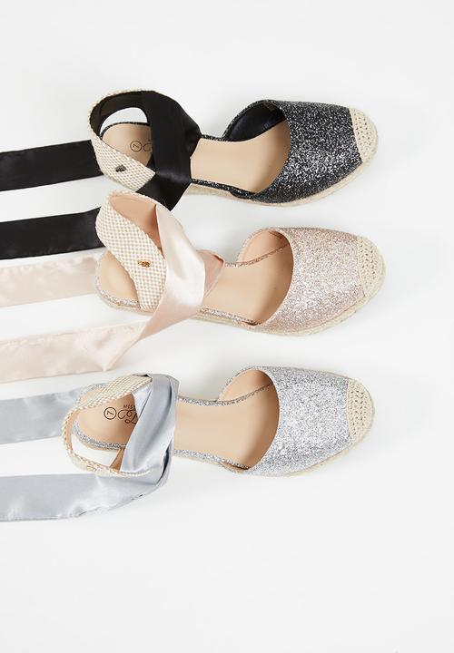 Miss Black - Jojo4 espadrille wedge heel - rose gold
