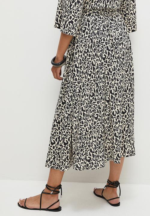 edit - Belted a-line midaxi skirt - mono abstract minimal