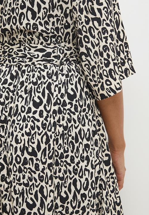 edit - Belted a-line midaxi skirt - mono abstract minimal