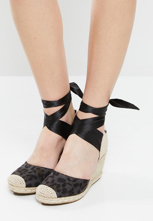 Miss Black - Jojo3 espadrille wedge heel - black