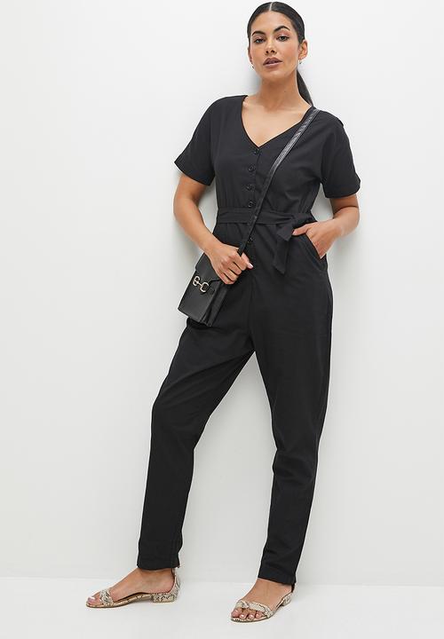 edit - Grown on sleeve jumpsuit - black