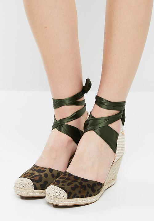 Miss Black - Jojo3 espadrille wedge heel - olive