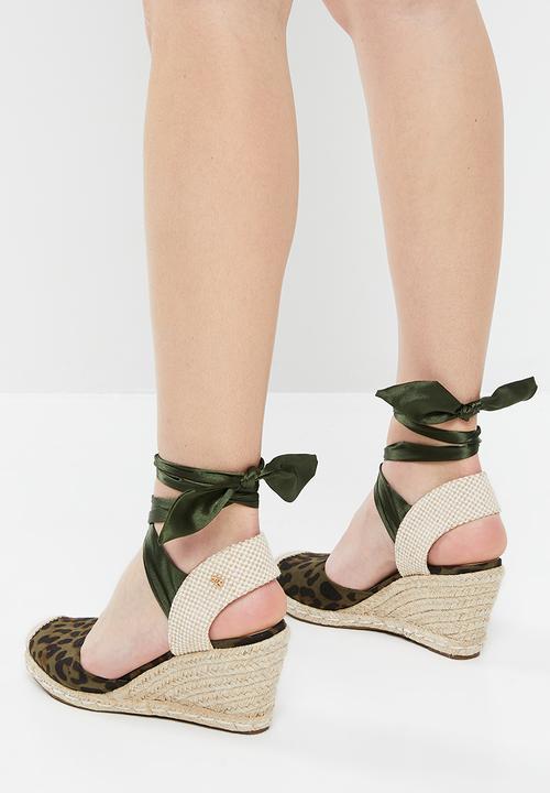 Miss Black - Jojo3 espadrille wedge heel - olive