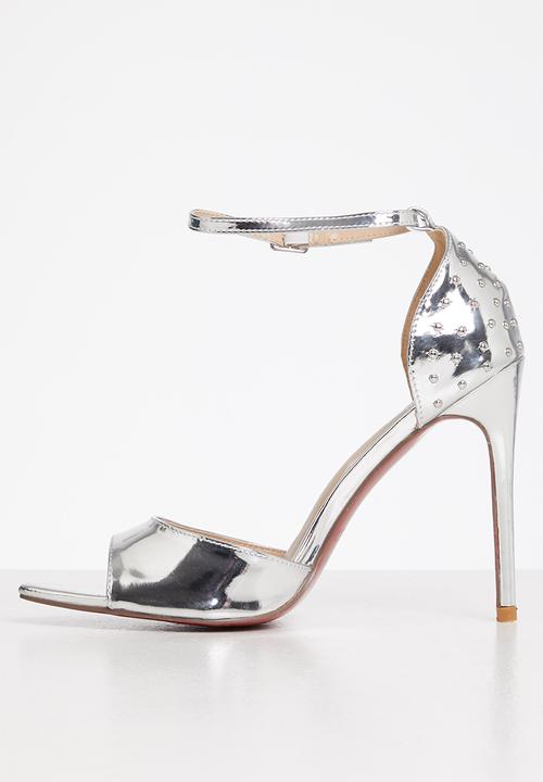 Miss Black - Dagger5 barely there stiletto heel - silver