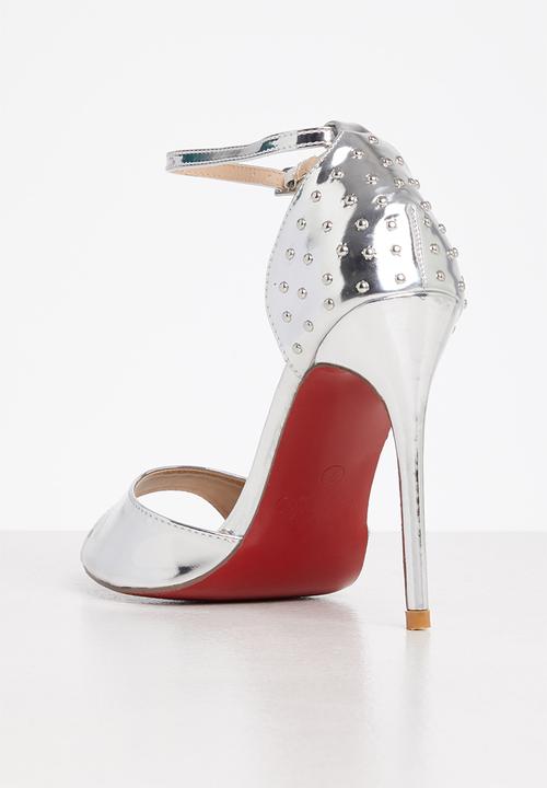 Miss Black - Dagger5 barely there stiletto heel - silver