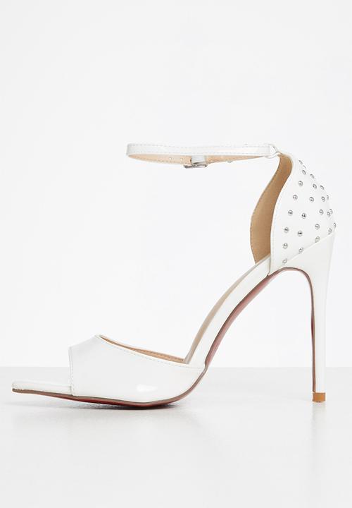 Miss Black - Dagger5 barely there stiletto heel - white