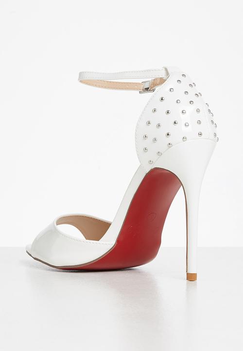 Miss Black - Dagger5 barely there stiletto heel - white