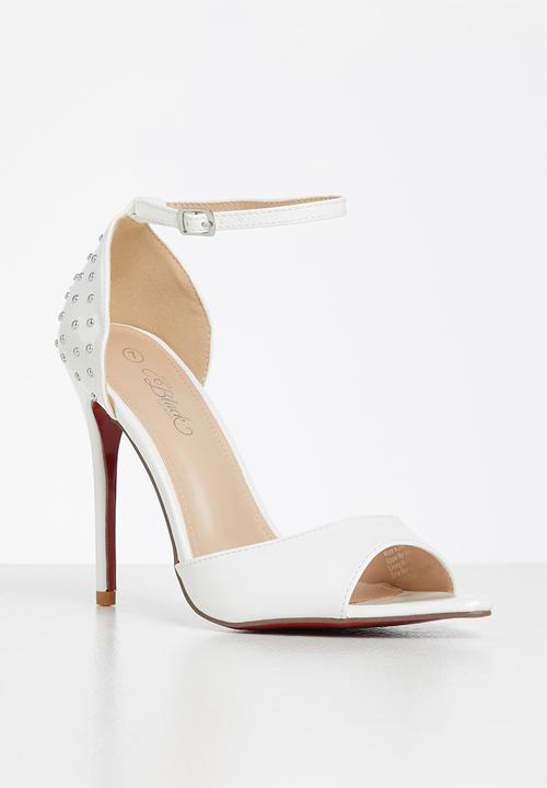 Miss Black - Dagger5 barely there stiletto heel - white
