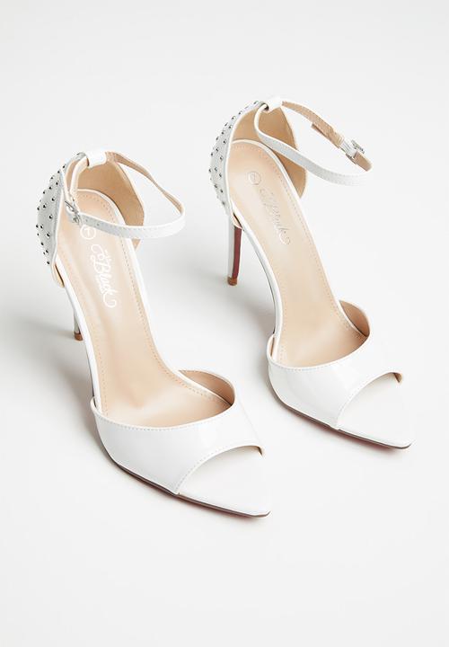 Miss Black - Dagger5 barely there stiletto heel - white