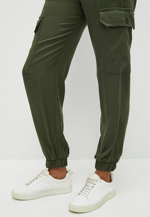 edit - Twill utility cargo pant - fatigue
