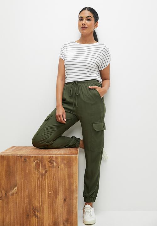 edit - Twill utility cargo pant - fatigue