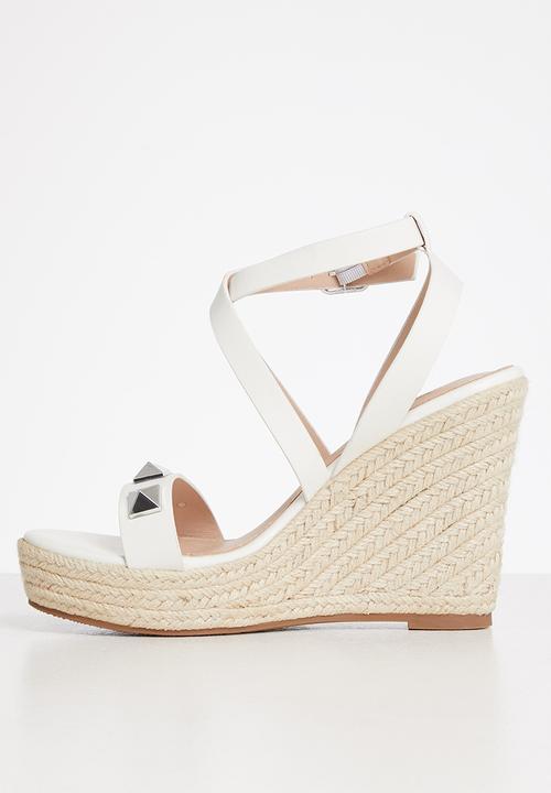 Miss Black - Edition1 espadrille wedge heel - white