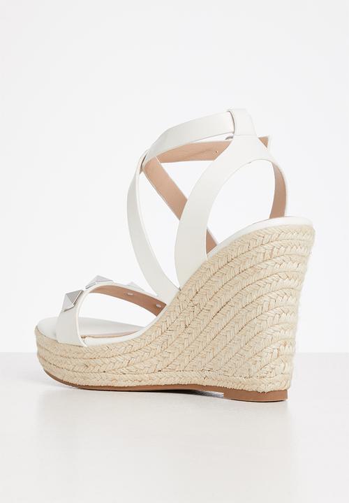 Miss Black - Edition1 espadrille wedge heel - white