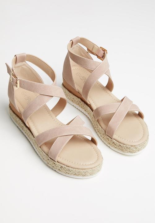 Miss Black - Steffi10 espadrille wedge heel - pink