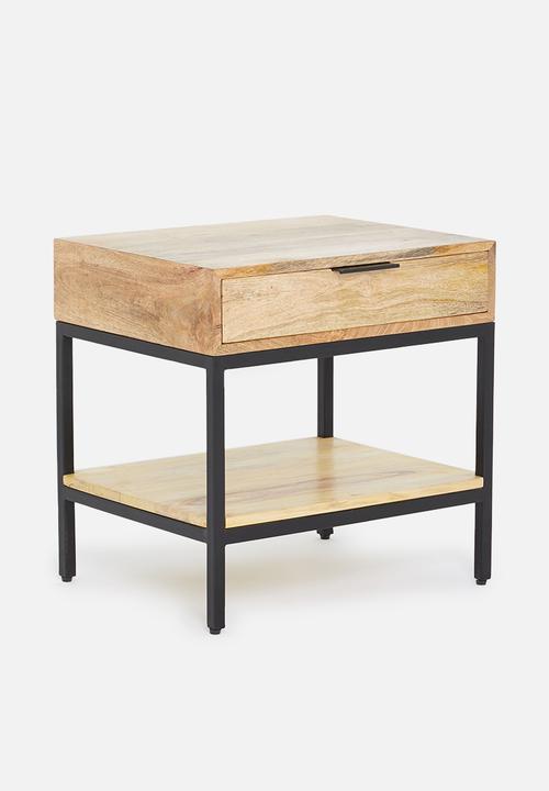 Sixth Floor - Mango bedside table - natural & black 