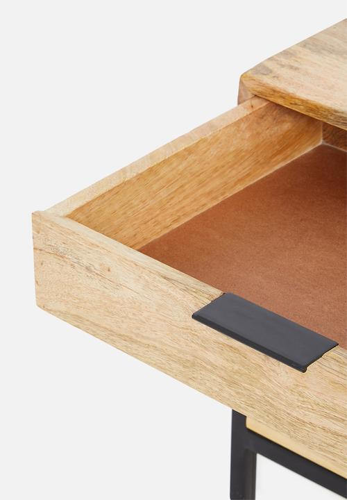 Sixth Floor - Mango bedside table - natural & black 