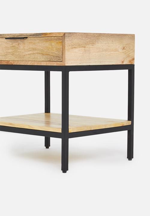 Sixth Floor - Mango bedside table - natural & black 