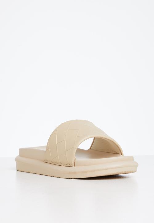 Superbalist - Embossed mule slide - stone