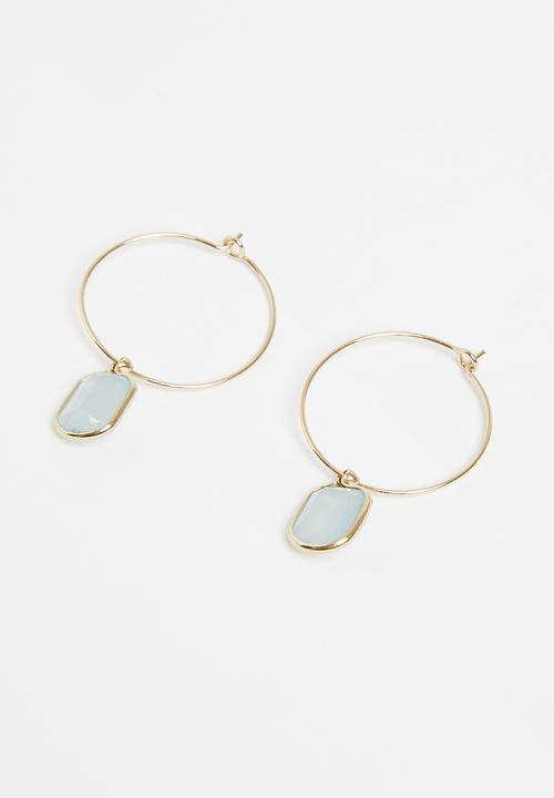 Superbalist - Hoop earrings - gold & green