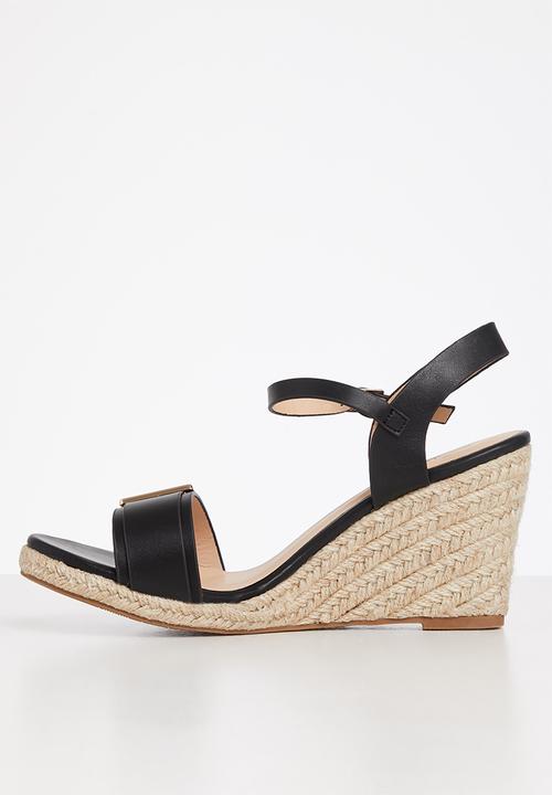 Butterfly Feet - Drayco 8 espadrille wedge heel - black