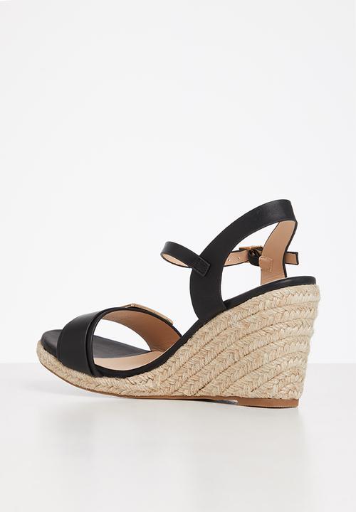 Butterfly Feet - Drayco 8 espadrille wedge heel - black