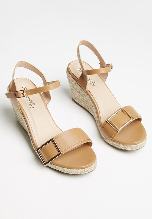 Butterfly Feet - Drayco 8 espadrille wedge heel - camel