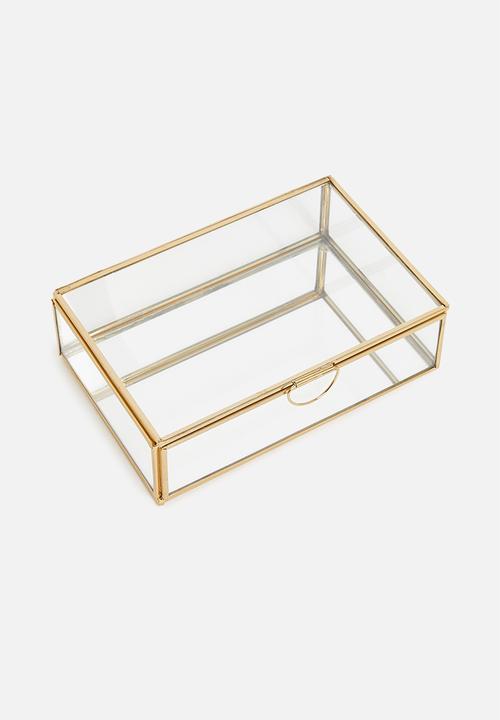 H&S - Glass jewellery box - gold